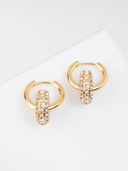 Серьги со съёмным элементом Трансформер круги, цвет золото с серебром