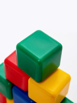 Цена за 3 шт. Кубики детские, пластиковые, цветные, 9 штук, 4×4 см