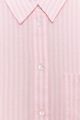 CAMISA GASA OVERSIZE BOLSILLO / Rosas - Zara фото 8