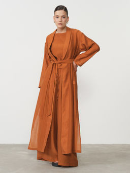 Жакет-кимоно длинный из лиоцелла 42211311 терракот