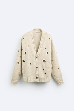 CARDIGAN WITH HOLES LIMITED EDITION - Zara фото 7