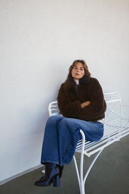 LONG FAUX SHEARLING JACKET - Zara фото 2