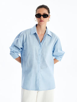 D?z Uzun Kollu Oversize Kad?n G?mlek