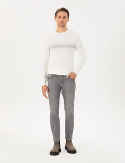 Gri Slim Fit Jean Pantolon