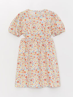 Bisiklet Yaka Desenli K?sa Kollu K?z ?ocuk Elbise Anne K?z Kombini - Waikiki фото 2