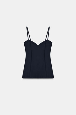 TOP TIRANTES CREPE / Marino - Zara фото 6