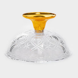 Салатник на ножке Доляна, 22×13 см, пластик, золотистый