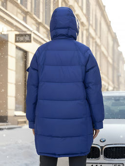 Куртка зимняя женская с капюшоном модная синего цвета 7341S - Visdeer фото 23
