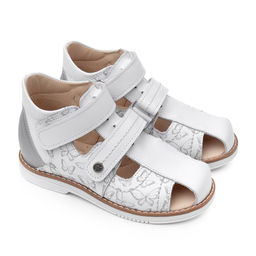 Сандалии детские 26033 кожа, ЛАНДЫШ серебристый/бабочки - Tapiboo фото 8