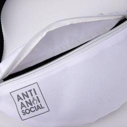 Сумка поясная Anti anti social, 32×8×15 см, отдел на молнии, белая