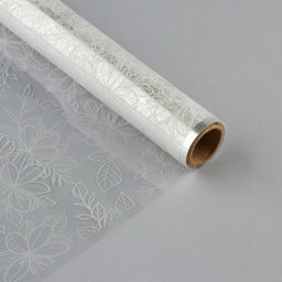 Плёнка для цветов упаковочная глянцевая прозрачная Цветы, белая, 0.6?10 м