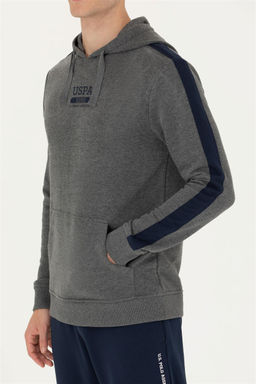 U. S. Polo Assn Мужская толстовка с капюшоном антрацитового меланжевого цвета - U.s. polo assn фото 14
