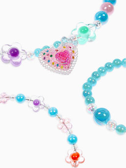 Комплект детский «Выбражулька. Сердце», 4 предмета: клипсы, бусы, кольцо, ободок, МИКС