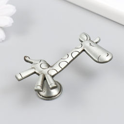 Ручка для шкатулки металл «Жираф», состаренное серебро, 7.7×5.5×2.3 см