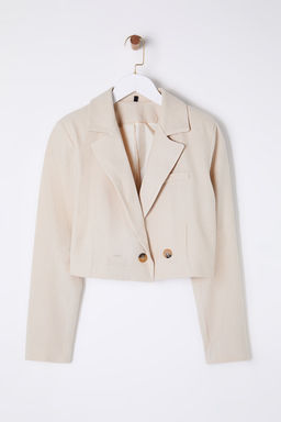 TRENDYOLMILLA Bej Crop Blazer Ceket Blazer Ceket TWOSS25BC00011  фото 6