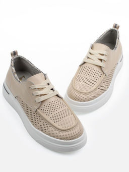 03-C929-2A BEIGE Полуботинки летние женские (натуральная кожа)
