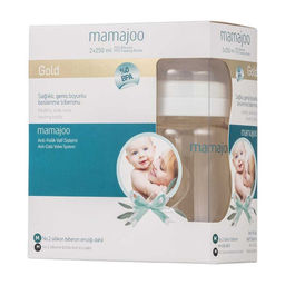 Бутылочка для кормления антиколиковая 0+ Gold Feeding Bottle, 250 мл (2 шт) 7121622 - Mamajoo фото 2