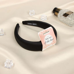 Ободок для волос «Жаннет», классик глянец, 3 см, чёрный