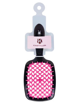 Kristaller Расчёска массажная для быстрой сушки волос WS023, черно-розовый, пластик, 20,5 см