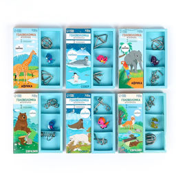 Головоломка металлическая «Животные мира», в шоубоксе