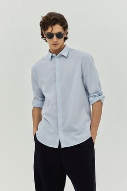 Camisa en mezcla de lino Regular Fit