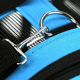 Сумка-переноска для кошек и собак набор 3 штуки: 49х26х26см; 41х25х24см; 35х23х22см, складная, на молнии, с ремешком, с карманом, со светоотражающими полосками, полиэстер "Мода" бирюзовый (Китай)