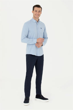 Мужская синяя рубашка с длинным рукавом - U.s. polo assn фото 11