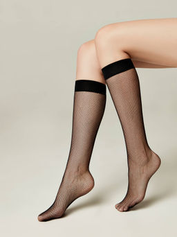 Цена за 2 пары. Носки Удлиненные CONTE RETINA Гольфы в мелкую сеточку natural - Conte elegant фото 3