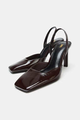 LEATHER SLINGBACK SHOES - Zara фото 4