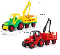 Трактор "Чемпион" + прицеп-лесовоз (8229) в сеточке 67,5*22,5*26см, Полесье