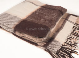 Плед НЗ 100% шерсть 170*200 цв. 22.11 цв бежево-корич (Узбекистан)