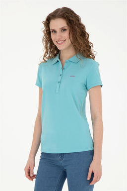 Женская мятная базовая футболка