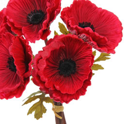 Цветы искусственные "Natur" 30см Маки 5шт бордовые