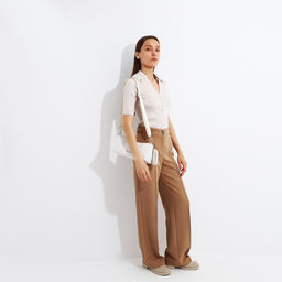 Сумка женская кросс-боди на молнии, 31×7×13 см, белая