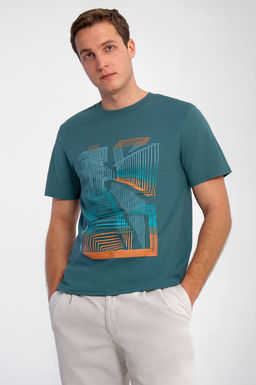 Арт. 61136 Футболка мужская 48-56 (5 шт) Цвет:синевато-зеленый