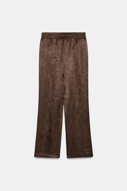 PANTAL?N FLUIDO EFECTO ARRUGADO / Marr?n - Zara фото 6