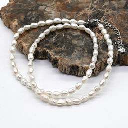 Бусы из жемчуга барокко 4*5мм цвет белый, 44см Радуга камня