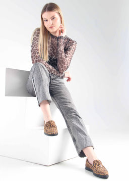 Лоферы туфли 170.2614bl. коричневый леопард