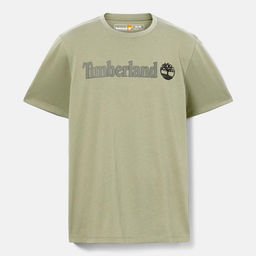 Мужская футболка Timberland T-Shirt Kennebec River Linear Logo Regular зеленая  фото 5