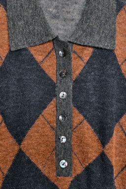 RHOMBUS KNIT POLO SWEATER - Zara фото 7