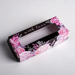 Цена за 5 шт. Кондитерская упаковка, коробка с ламинацией «With Love», 17 х 7 х 4 см