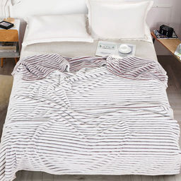 Плед/покрывало 180х200см Белый тигр-004, велсофт Мармари полоса, высокий ворс, полиэстер 100%, плотность 350г/м2, упаковка пояс бумажный, Домашняя мода (Россия)  фото 2