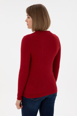 Kad_n K_rm_z_ Bisiklet Yaka Basic Kazak