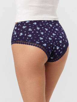 Цена за 2 штуки! Трусы женские шортики темно-синие с цветочками цветочки на т.синем 412611 - Mark formelle фото 4