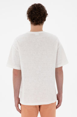 Erkek Comfort Fit Bisiklet Yaka Ekru Jakarl_ _nterlok Ti__rt Sepette S_rpriz _ndirim - U.s. polo assn фото 5
