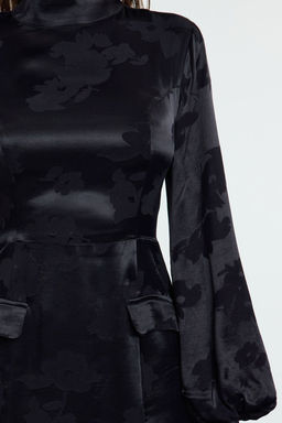 Siyah Animal A Kesim Mini Dokuma Elbise TWOAW25EL00475