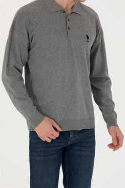 U. S. Polo Assn Мужской серый меланжевый базовый свитер - U.s. polo assn фото 13