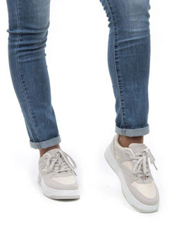 05-6029-36 GRAY/BEIGE Кроссовки женские (искусственные материалы) - No name фото 3