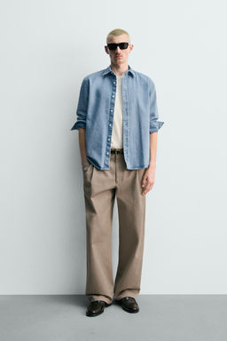 Рубашка Denim Regular Fit пастельно-голубая