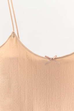 POINTELLE STRAPPY TOP WITH SATIN BOW - Zara фото 6